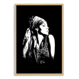 Boho Gypsy Silhouette-The Paper Tree-Abstract,Artwork,black,black & white,BLACK AND WHITE,bohemian,boho,gypsy,gypsy woman,monochrome,portrait,premium art print,tribal,wall art,Wall_Art,Wall_Art_Prints