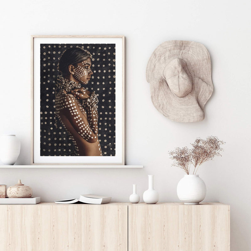 Boho Tribal Woman-The Paper Tree-Artwork,bohemian,boho,gypsy,gypsy woman,portrait,premium art print,TAN,tribal,wall art,Wall_Art,Wall_Art_Prints