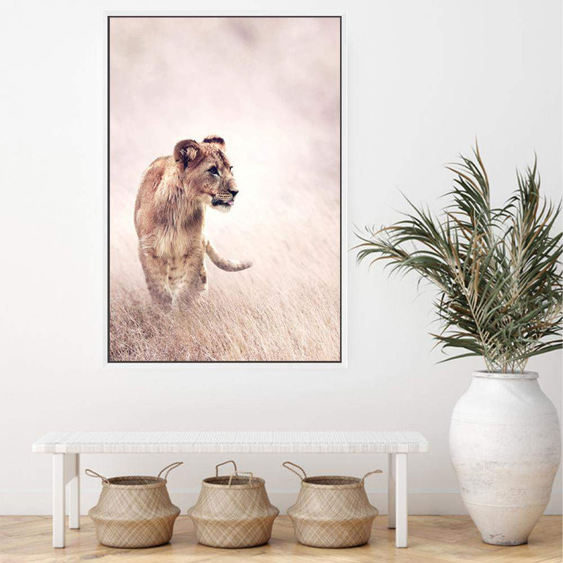 Lion On The Prowl II-The Paper Tree-africa,african,animal,boho,leo,lion,nature,neutral,portrait,premium art print,TAN,wall art,Wall_Art,Wall_Art_Prints