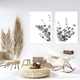 Set of 2 - Eucalyptus Leaves & No.2-The Paper Tree-australian native,botanical,coastal,eucalyptus,eucalyptus leaves,Floral,gift,hamptons,leaf,leaves,native,portrait,premium art print,wall art,Wall_Art,Wall_Art_Prints