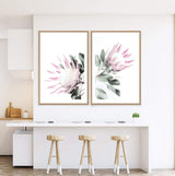 Set of 2 - Pink Protea & No.2-The Paper Tree-Artwork,Floral,floral print,flower,flower print,flower print sets,flowers,pastel,pastel pink,peonies flower,pink,pink flower,pink protea,pink protea flower,portrait,premium art print,protea,protea artwork,protea flower,protea flowers,protea print,wall art,Wall_Art,Wall_Art_Prints,wild flower,wild flowers