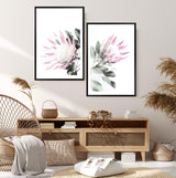 Set of 2 - Pink Protea & No.2-The Paper Tree-Artwork,Floral,floral print,flower,flower print,flower print sets,flowers,pastel,pastel pink,peonies flower,pink,pink flower,pink protea,pink protea flower,portrait,premium art print,protea,protea artwork,protea flower,protea flowers,protea print,wall art,Wall_Art,Wall_Art_Prints,wild flower,wild flowers