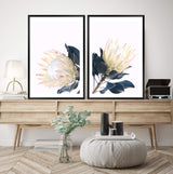 Set of 2 - Yellow Protea & No.2-The Paper Tree-art set,Artwork,Floral,floral artwork,floral print,flower,flower print,flower print sets,flowers,portrait,premium art print,protea,protea artwork,protea flower,protea flowers,protea print,set,wall art,Wall_Art,Wall_Art_Prints,wild flower,wild flowers,yellow,yellow flower