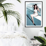 Pool Side-The Paper Tree-bathing suit,beautiful woman,hamptons,hat,palm springs,pool,pool side,portrait,premium art print,retro,vintage,wall art,Wall_Art,Wall_Art_Prints,woman