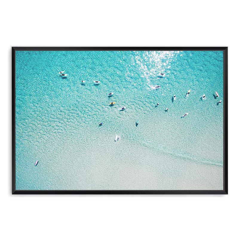 The Surfers-The Paper Tree-aerial,beach,coast,coastal,hamptons,landscape,ocean,pastel,premium art print,surf,surfers,teal,wall art,Wall_Art,Wall_Art_Prints,water,waves