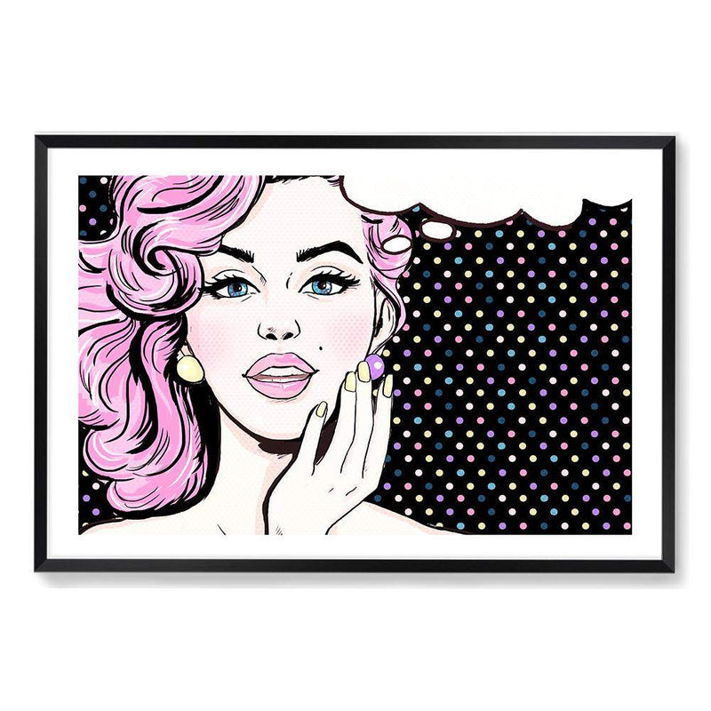 Beautifully Pink Pop-The Paper Tree-cartoon,colourful,comic,eclectic,landscape,pink,pop art,premium art print,unique,wall art,Wall_Art,Wall_Art_Prints,woman