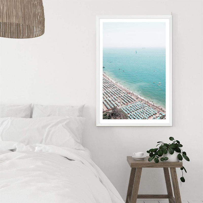 The Amalfi Coastline-The Paper Tree-amalfi,amalfi coast,beach,coast,coastal,hamptons,italian,italy,ocean,parasol,portrait,premium art print,sea,seascape,seasside,umbrella,view,wall art,Wall_Art,Wall_Art_Prints