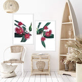 Set of 2 - Eucalyptus Flower & No.2-The Paper Tree-Artwork,australian native,botanical,botanical art print,coastal,eucalyptus,eucalyptus leaves,Floral,flowers,gift,green,leaf,leaves,Muted Eucalyptus Art Print,native,native art print,native flowers,portrait,premium art print,red,red flower,wall art,Wall_Art,Wall_Art_Prints,white,wild flowers