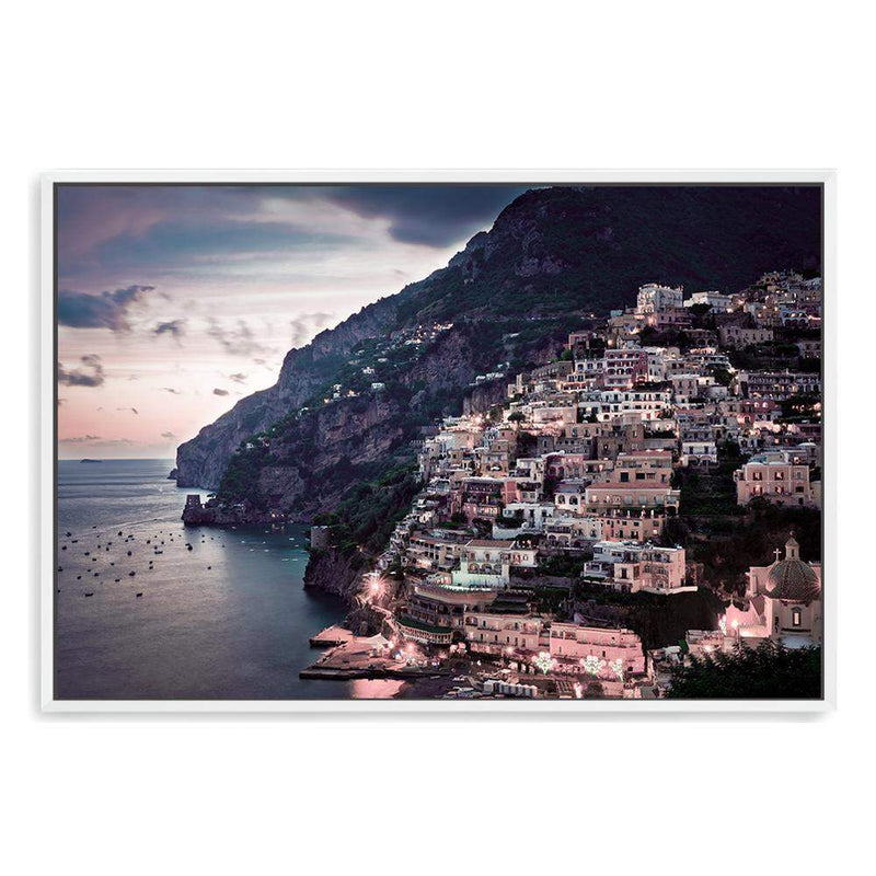 Positano Italy-The Paper Tree-amalfi,amalfi coast,europe,italian city,italy,landscape,ocean,pink,positano,positano sunset,premium art print,sunset,travel,wall art,Wall_Art,Wall_Art_Prints
