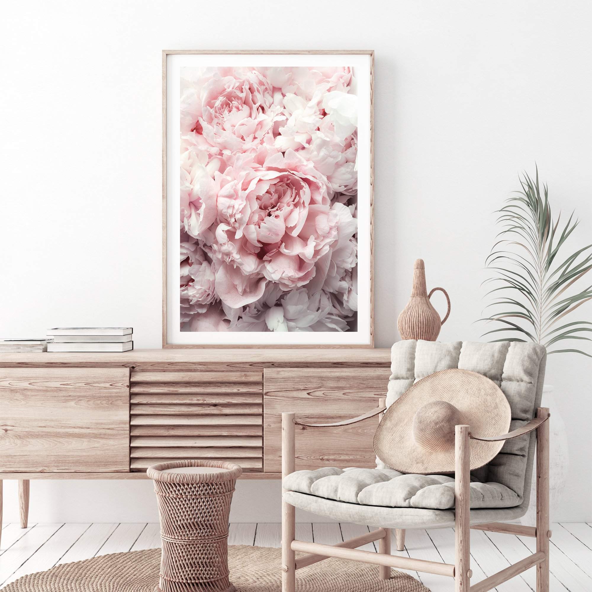 Pastel Pink Peonies Art Print, Framed Wall Art & Canvas Print – The ...