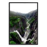 Voringsfossen Waterfall-The Paper Tree-botanical,green,hills,hordaland,lush,mabodalen,mist,mountains,nature,norway,Portrait,premium art print,river,stream,view,voringsfossen,voringsfossen waterfall,wall art,Wall_Art,Wall_Art_Prints,water,waterfall