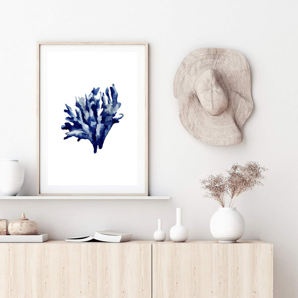 Navy Blue Coral IIII | Hamptons-The Paper Tree-Art_Prints,Artwork,BEACH,blue,blue coral,coastal,COASTAL ART,coral,Designer,HAMPTONS,navy,portrait,premium art print,wall art,Wall_Art,Wall_Art_Prints