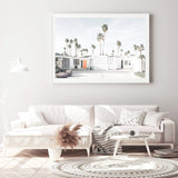 Palm Springs | California-The Paper Tree-america,architecture,blue,boho,building,california,home,house,landscape,mid centrury,palm,palm springs,palm tree,premium art print,property,retro,slim aarons,vintage,wall art,Wall_Art,Wall_Art_Prints,white