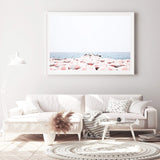 Amalfi Umbrellas | Amalfi Coast-The Paper Tree-amalfi,amalfi coast,beach,blue,boho,coast,coastal,hamptons,italian beach,italy,landscape,ocean,orange,parasol,peach,pink,premium art print,sea,umbrella,wall art,Wall_Art,Wall_Art_Prints