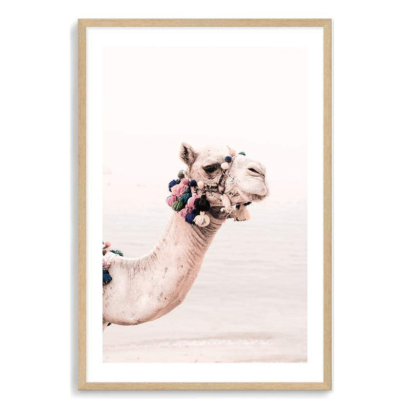 Camel In The Desert-The Paper Tree-Art_Prints,Artwork,boho,camel,desert,Designer,horizon,moroccan,morocco,neutral,pink,portrait,premium art print,wall art,Wall_Art,Wall_Art_Prints