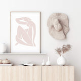 Neutral Beige Figure-The Paper Tree-abstract,beige,blue nudes,blush,boho,female figure,figure,hamptons,lady,Matisse,modern,neutral,nu bleu,pink,portrait,premium art print,wall art,Wall_Art,Wall_Art_Prints