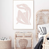 Neutral Beige Figure-The Paper Tree-abstract,beige,blue nudes,blush,boho,female figure,figure,hamptons,lady,Matisse,modern,neutral,nu bleu,pink,portrait,premium art print,wall art,Wall_Art,Wall_Art_Prints