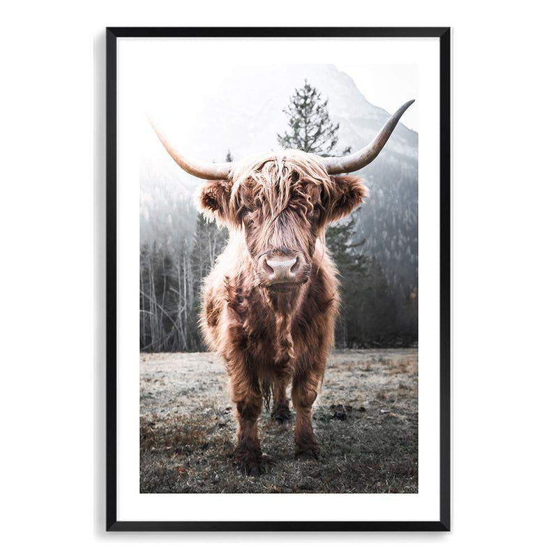Humphry The Highland Cow-The Paper Tree-Artwork,bohemian,boho,highland bull,highland cattle,highland cow,nature,portrait,premium art print,TAN,wall art,Wall_Art,Wall_Art_Prints