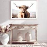 Harrison The Highland Cow-The Paper Tree-animal,bull,cattle,cow,harrison,highland bull,highland cattle,highland cow,landscape,nature,orange,premium art print,TAN,wall art,Wall_Art,Wall_Art_Prints