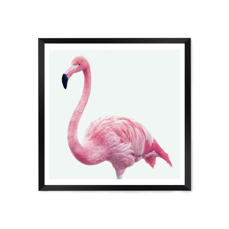 Painted Flamingo Square-The Paper Tree-Art Print,art prints,Artwork,bird,boho,feathers,flamingo,miami,paint,painted,PAINTED FLAMINGO,palm springs,pink,pink bird,premium art print,square,tropical,wall art,Wall_Art,Wall_Art_Prints