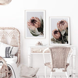 Set of 2 - Peach Protea Floral & No.2-The Paper Tree-Artwork,boho,coastal,Floral,flower,gift,peach,portrait,premium art print,protea,wall art,Wall_Art,Wall_Art_Prints