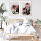 Set of 2 - Peach Protea Floral & No.2-The Paper Tree-Artwork,boho,coastal,Floral,flower,gift,peach,portrait,premium art print,protea,wall art,Wall_Art,Wall_Art_Prints