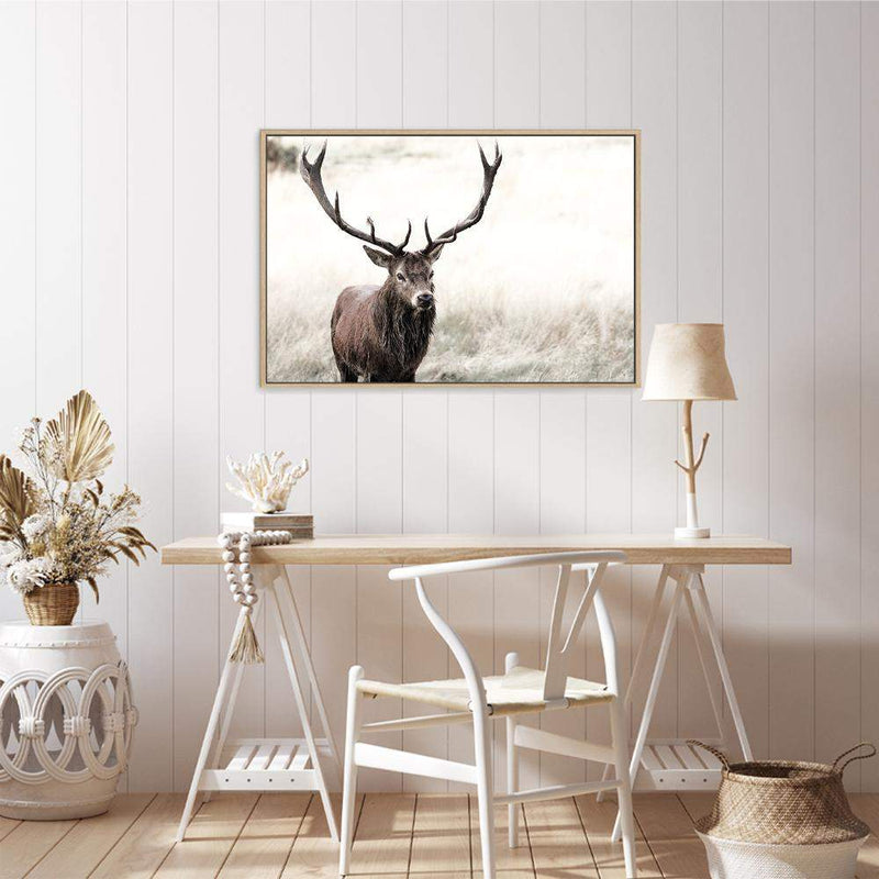 The Stag-The Paper Tree-animal,boho,deer,landscape,nature,neutral,premium art print,stag,wall art,Wall_Art,Wall_Art_Prints