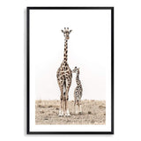 Giraffe Mother & Calf-The Paper Tree-africa,african,animal,boho,giraffe,maternal,nature,neutral,portrait,premium art print,wall art,Wall_Art,Wall_Art_Prints
