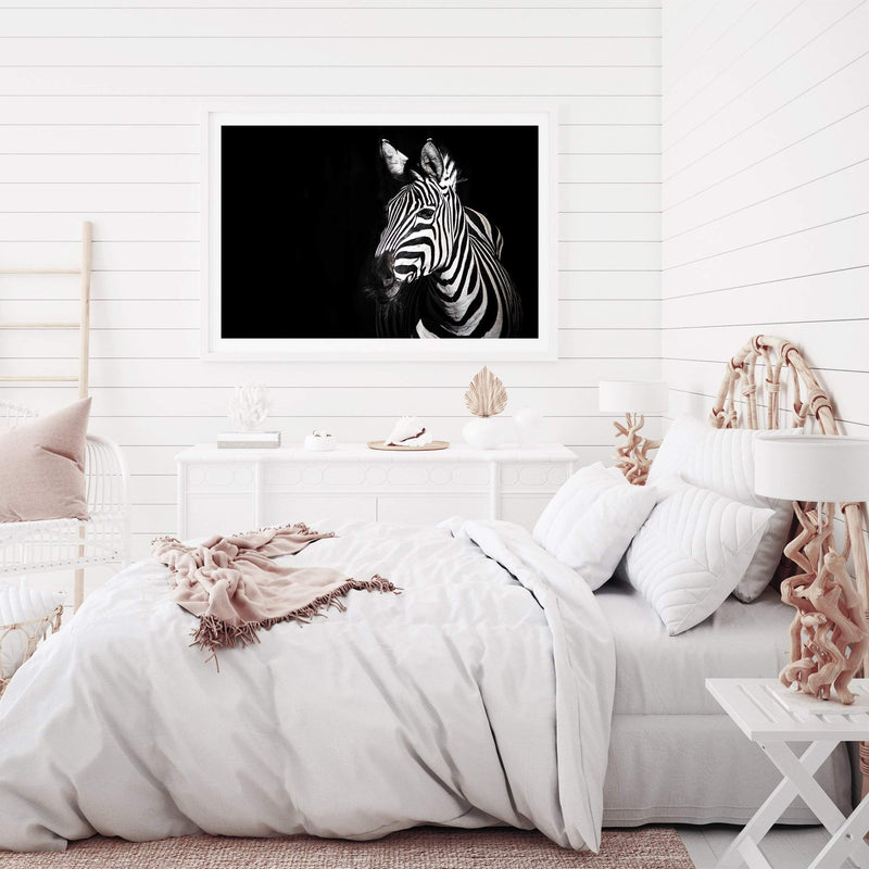 A Zebra's Stipes-The Paper Tree-africa,african,animal,black,black & white,black and white,horse,landscape,minimal,monochrome,premium art print,stripes,wall art,Wall_Art,Wall_Art_Prints,zebra