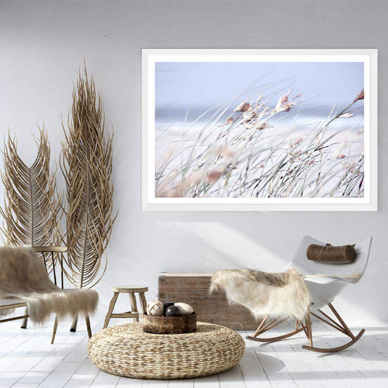 Pastel Grass-The Paper Tree-abstract,beach,blue,coastal,coastal grass,grass,hamptons,landscape,pastel,premium art print,reeds,shore,tall grass,wall art,Wall_Art,Wall_Art_Prints