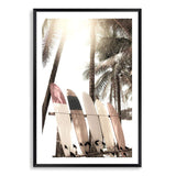 Surfers Sunset II-The Paper Tree-beach,boho,coast,coastal,hamptons,hawaii,neutral,portrait,premium art print,sunset,surf,surf board,surfer,wall art,Wall_Art,Wall_Art_Prints