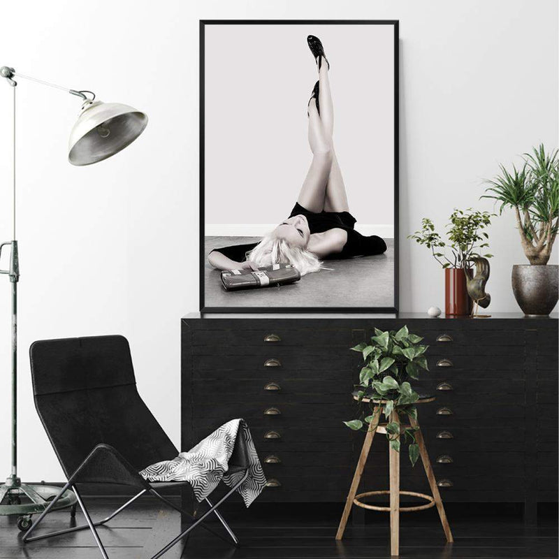 Legs For Days-The Paper Tree-beautiful,black & white,black and white,designer,eclectic,legs,minimalist,neutral,portrait,premium art print,scandi,stockings,trendy,unique,wall art,Wall_Art,Wall_Art_Prints,woman