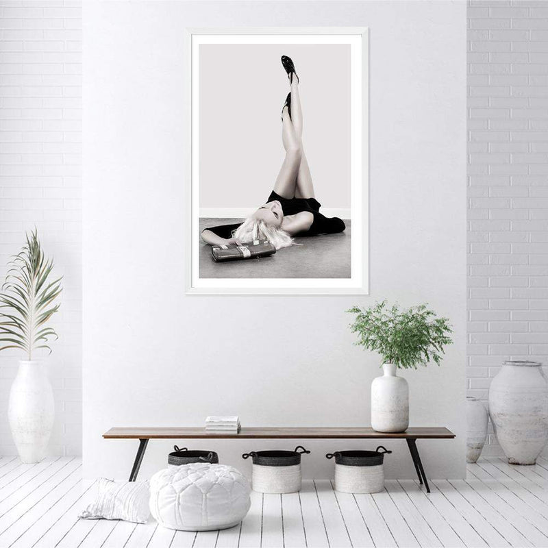 Legs For Days-The Paper Tree-beautiful,black & white,black and white,designer,eclectic,legs,minimalist,neutral,portrait,premium art print,scandi,stockings,trendy,unique,wall art,Wall_Art,Wall_Art_Prints,woman