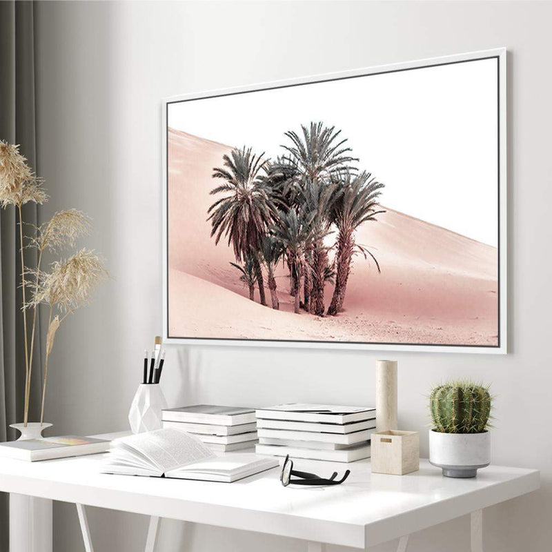 Desert Palms-The Paper Tree-boho,date palm,desert,landscape,moroccan,morocco,nature,orange,palm,palms,pastel,pink,plam trees,premium art print,TAN,wall art,Wall_Art,Wall_Art_Prints