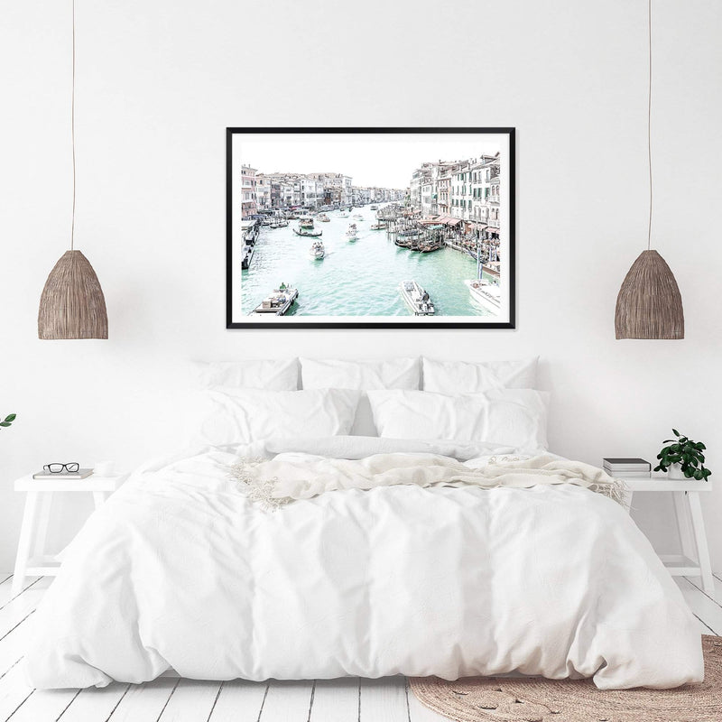 Venice Canals-The Paper Tree-architecture,boat,building,canal,hamptons,italy,landscape,premium art print,travel,venice,wall art,Wall_Art,Wall_Art_Prints,water
