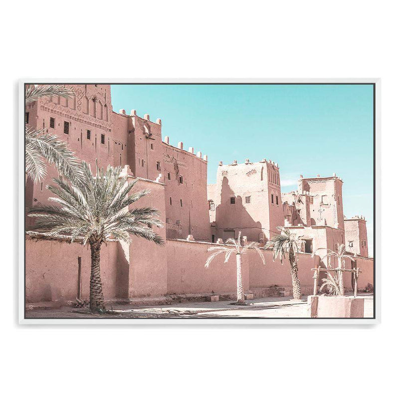 Moroccan Palace-The Paper Tree-Art_Prints,Artwork,blue,boho,burnt orange,desert,DESERT PALACE,Designer,horizon,landscape,moroccan,morocco,orange,PALACE,pastel,pink,premium art print,tan,wall art,Wall_Art,Wall_Art_Prints