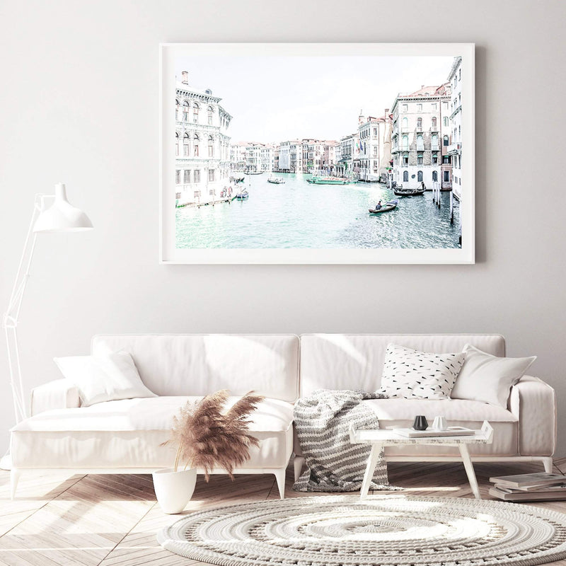Venice Canals II-The Paper Tree-architecture,boat,building,canal,hamptons,italy,landscape,premium art print,travel,venice,wall art,Wall_Art,Wall_Art_Prints,water