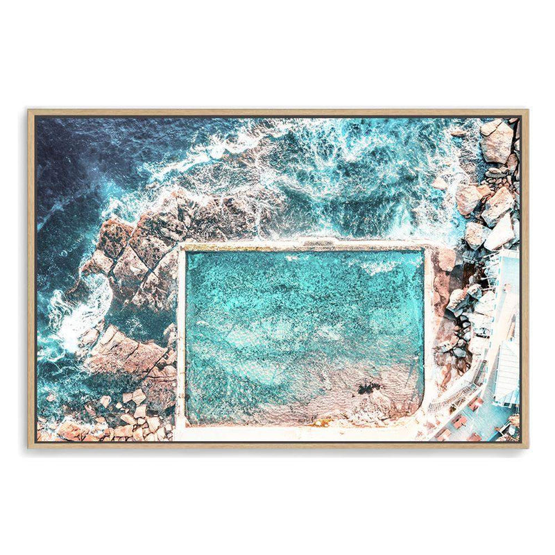 Ocean Pool-The Paper Tree-aerial,australia,australian,australian beach,australiana,beach,blue,coast,coastal,hamptons,landscape,muted tone,ocean,ocean pool,premium art print,rock pool,rocks,sydney,sydney beach,teal,wall art,Wall_Art,Wall_Art_Prints,water