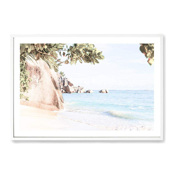 Seaside Oasis-The Paper Tree-beach,coast,coastal,coastline,hamptons,leaves,oasis,ocean,premium art print,private beach,trees,wall art,Wall_Art,Wall_Art_Prints,water,waves