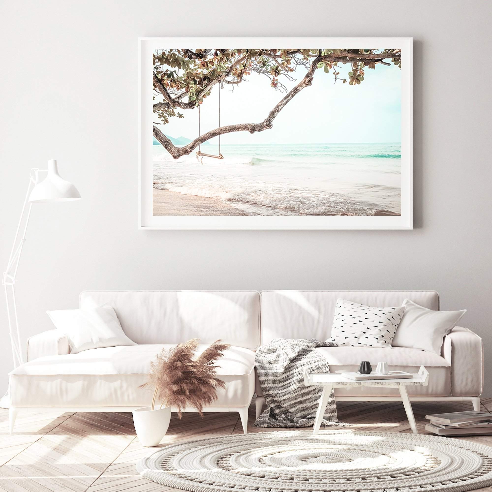 The Beach Side Swing Art Print, Framed Wall Art & Canvas Print – The ...