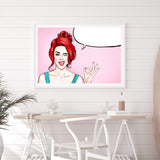 A OK Pop-The Paper Tree-cartoon,colourful,comic,eclectic,landscape,pink,pop art,premium art print,unique,wall art,Wall_Art,Wall_Art_Prints,woman