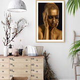 The Woman In Gold-The Paper Tree-contemporary,designer,elegant,female,gold,premium art print,statue,wall art,Wall_Art,Wall_Art_Prints,woman