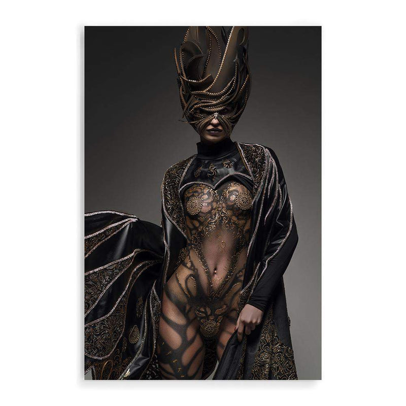 The Butterfly Queen-The Paper Tree-black,butterfly,eclectic,fantasy,female,gold,portrait,premium art print,unique,wall art,Wall_Art,Wall_Art_Prints,woman