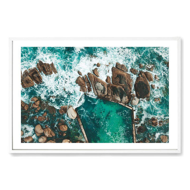 Ocean Rock Pool II-The Paper Tree-africa,beach,blue,coast,coastal,green,hamptons,landscape,ocean,ocean pool,pool,premium art print,rocks,sea,seascape,seaside,shore,teal,wall art,Wall_Art,Wall_Art_Prints,water,waves