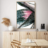 Pink Bromeliad III-The Paper Tree-botanical,bromeliad,bromeliad flower,floral,flower,green,pink,pink bormeliad,plant,portrait,premium art print,succulent,wall art,Wall_Art,Wall_Art_Prints