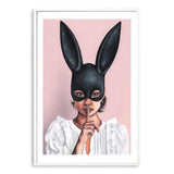 The Secret Bunny II-The Paper Tree-beautiful woman,boho,bunny mask,feature art,feature female,female,mask,painted,painted print,painting,portriat,premium art print,wall art,Wall_Art,Wall_Art_Prints,woman