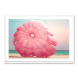 Pink Parachute-The Paper Tree-beach,coast,coastal,colourful,designer,hamptons,landscape,ocean,parachute,pink,premium art print,teal,vibrant,wall art,Wall_Art,Wall_Art_Prints