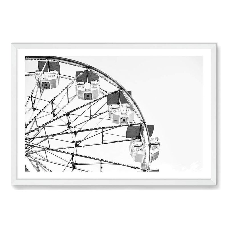 Farris Wheel II-The Paper Tree-america,black,coast,coastal,farris wheel,france,french,landscape,miami,monochrome,paris,premium art print,ride,themepark,wall art,Wall_Art,Wall_Art_Prints,white