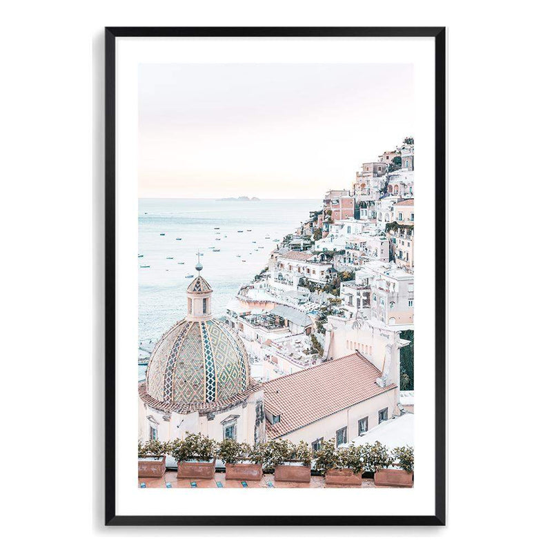 Positano Sunset-The Paper Tree-amalfi,amalfi coast,boho,europe,hamptons,italian city,italy,ocean,peach,portrait,positano,positano sunset,premium art print,sunset,travel,wall art,Wall_Art,Wall_Art_Prints