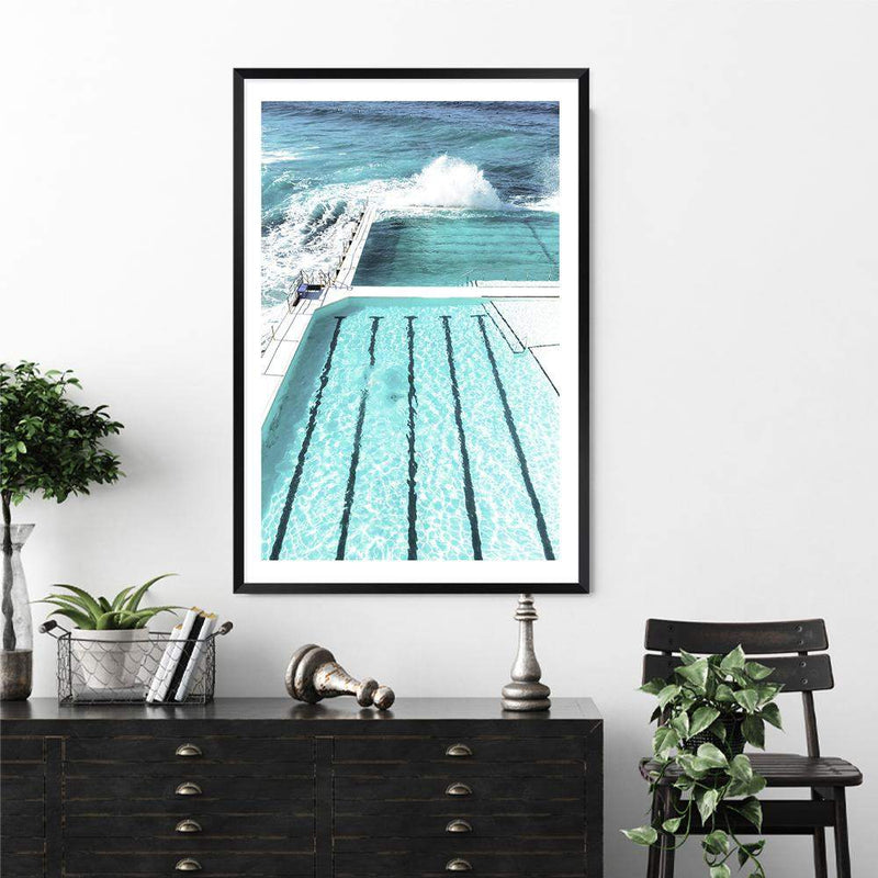 Bondi Ocean Pool-The Paper Tree-australia,australian,australian beach,beach,blue,bondi,bondi beach,bondi pool,coast,coastal,famous,hamptons,ocean,ocean pool,pool,portrait,premium art print,teal,wall art,Wall_Art,Wall_Art_Prints